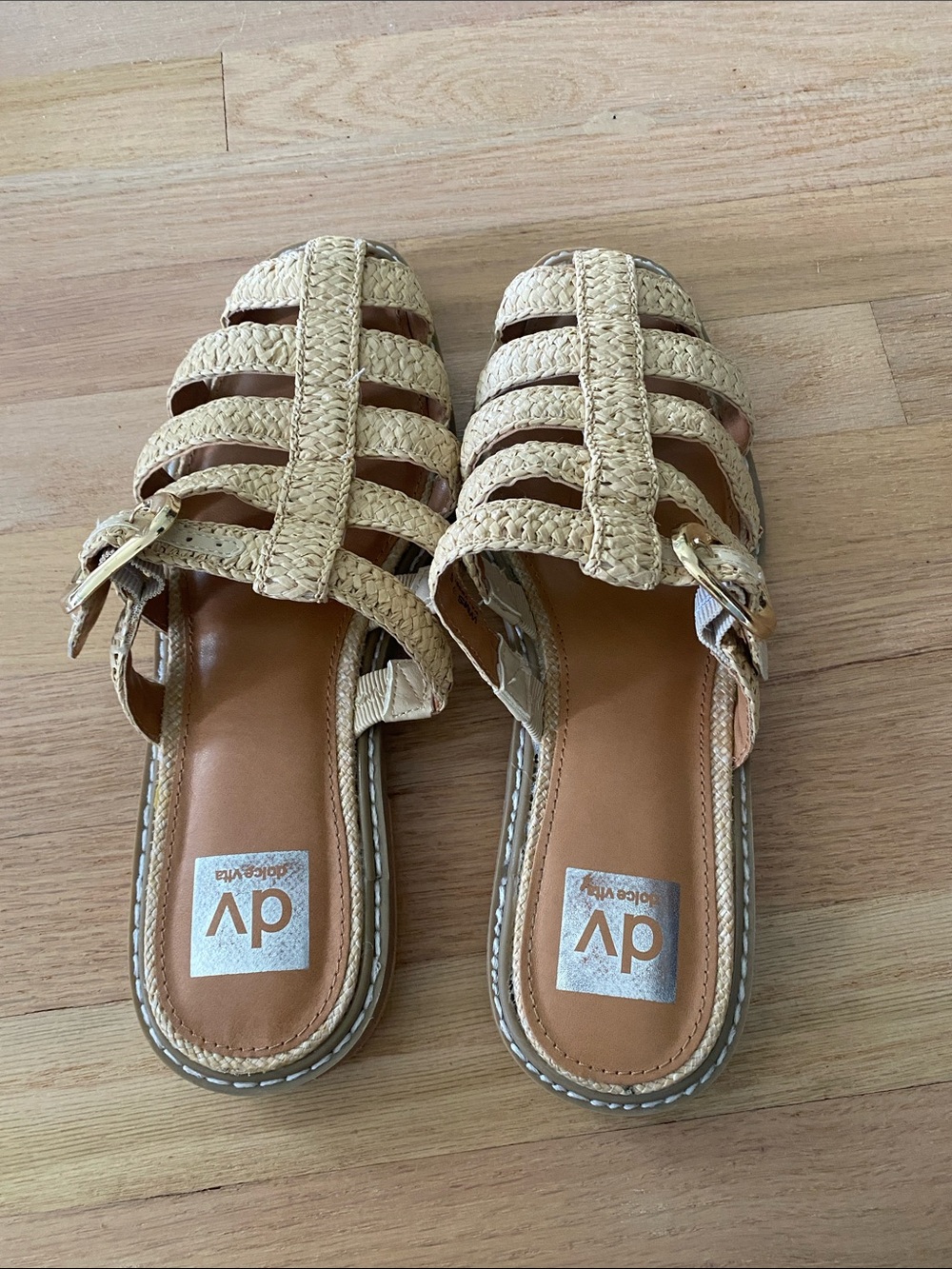 NIB DV by Dolce Vita Fyona Mules- Raffia 7.5 $60